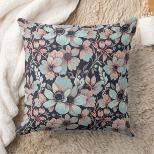 Romantic anemones pattern design 1 cushion