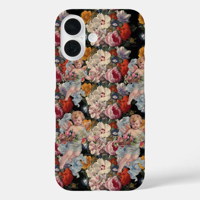 ROMANTIC ANGEL GATHERING PINK ROSES AND FLOWERS Case-Mate iPhone CASE (Back)