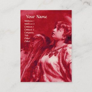 ROMANTIC ANGEL WITH FEATHER IN PINK,FUCHSIA,WHITE BUSINESS CARD