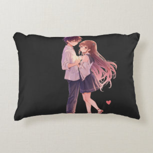Romantic Anime Couple - Cute Aesthetic Lovers Art  Decorative Cushion