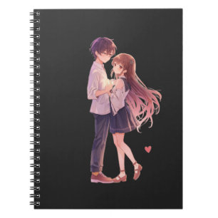 Romantic Anime Couple - Cute Aesthetic Lovers Art Notebook