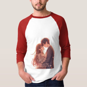 Romantic Anime Couple - Valentine's Day  Aesthetic T-Shirt
