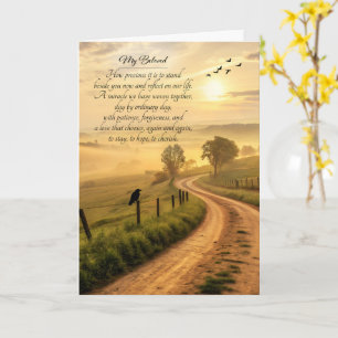 Romantic Anniversary Beloved Country Road Card