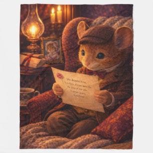 Romantic Anniversary Gift Love Letter Scene Fleece Blanket