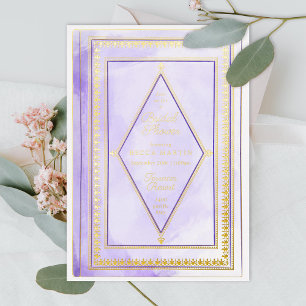 Romantic Antique Book Purple Bridal Shower Gold