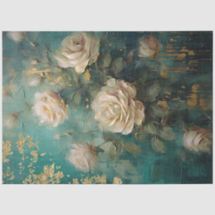 Romantic Antique Emerald and Gold Design Series 16 Tissue Paper