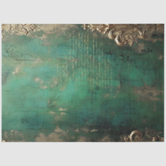 Romantic Antique Emerald and Gold Design Series 17 Tissue Paper