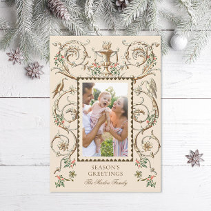 Romantic Antique Resort Embellishment Photo Holiday Card