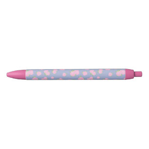 Romantic Antique Rose Design Black Ink Pen