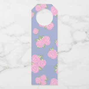 Romantic Antique Rose Design Bottle Tag