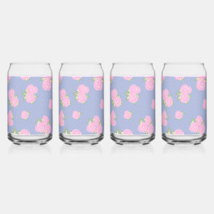 Romantic Antique Rose Design Can Glass