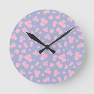 Romantic Antique Rose Design Round Clock