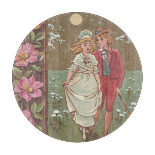 Romantic Antique Saint Valentine's Day Card, 1876 Cutting Board