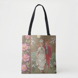 Romantic Antique Saint Valentine's Day Card, 1876 Tote Bag