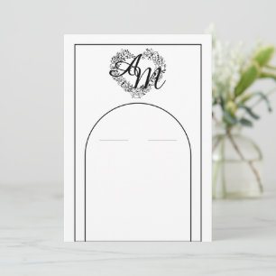 Romantic Arch Style Photo Black and white wedding Invitation