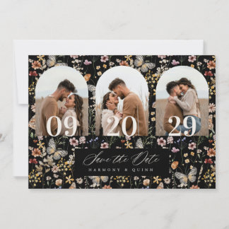 Romantic Arch Wildflower Save the Date Photo Card
