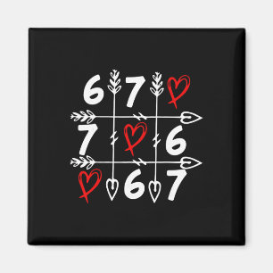 Romantic Arrow Grid Art Featuring Trendy 6 7 Numbe Magnet