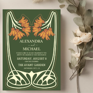 Romantic Art Nouveau Wedding Invitation