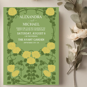 Romantic Art Nouveau Wedding Invitation