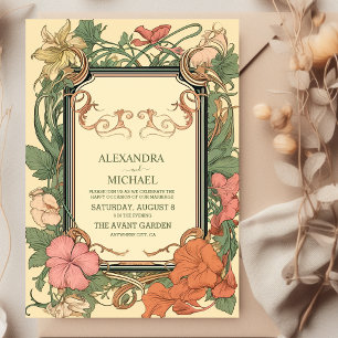 Romantic Art Nouveau Wedding Invitation