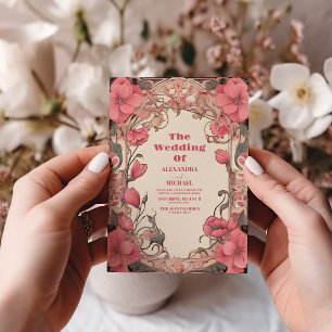 Romantic Art Nouveau Wedding Invitation