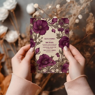 Romantic Art Nouveau Wedding Invitation