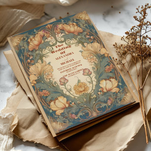 Romantic Art Nouveau Wedding Invitation