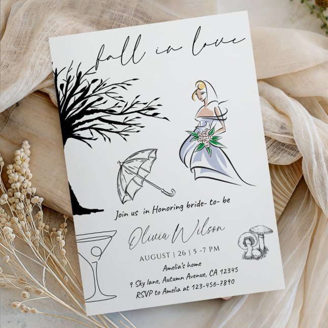 Romantic Autumn Bride Shower Party Invitation (Creator Uploaded)