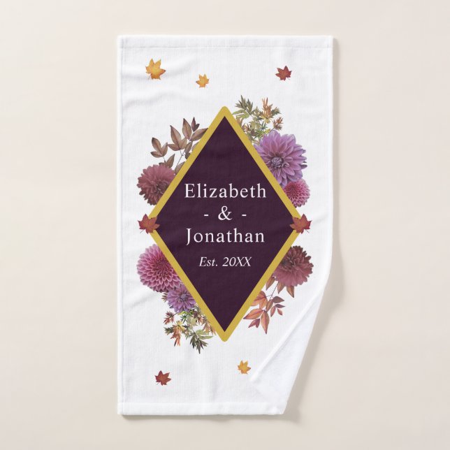 Romantic Autumn Dahlia Hand Towel (Hand Towel)