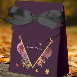 Romantic Autumn Dahlia Wedding Favour Box