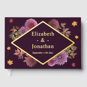 Romantic Autumn Dahlia Wedding Guest Book