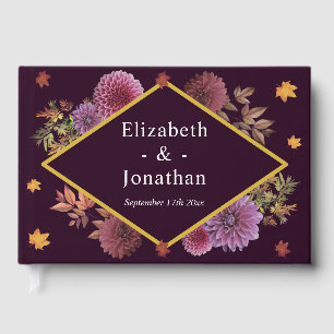 Romantic Autumn Dahlia Wedding Guest Book
