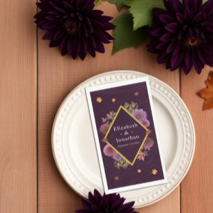 Romantic Autumn Dahlia Wedding Napkin