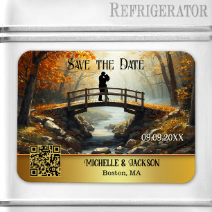 Romantic Autumn Forest Save the Date Magnet