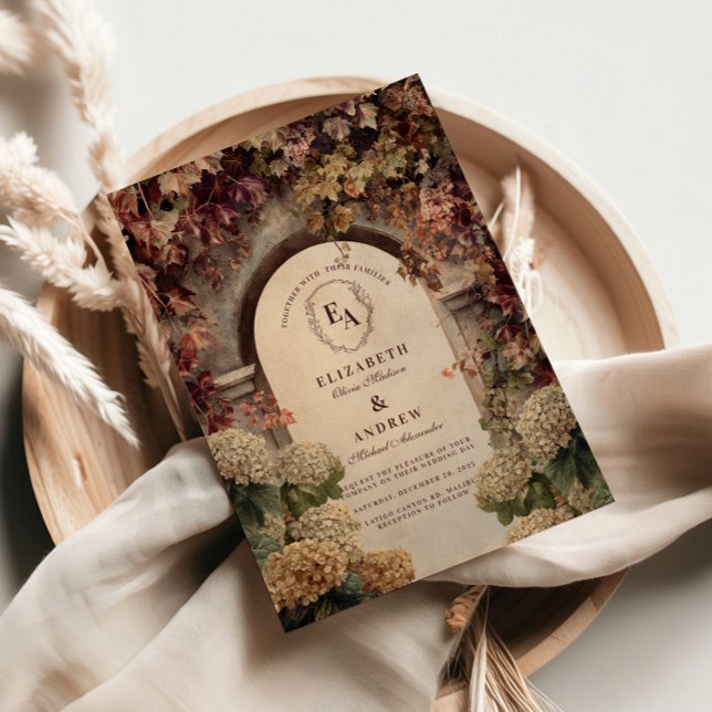  Romantic Autumn Vineyard Archway Wedding Invitation (Creator Uploaded)