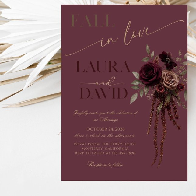 Romantic Autumn Wedding Celebration Party Invitation (Creator Uploaded)