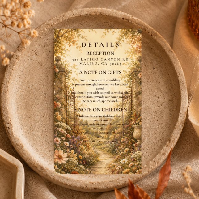 Romantic Autumn Wildflower Wedding Enclosure Card (Creator Uploaded)