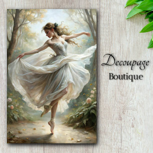 Romantic Ballerina Dance Forest Decoupage Tissue Paper