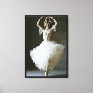 Romantic Ballerina in White Tulle Canvas Print