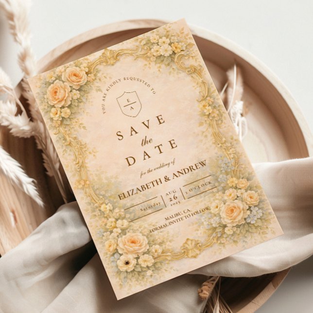 Romantic Baroque Garden Wedding Save The Date (Creator Uploaded)