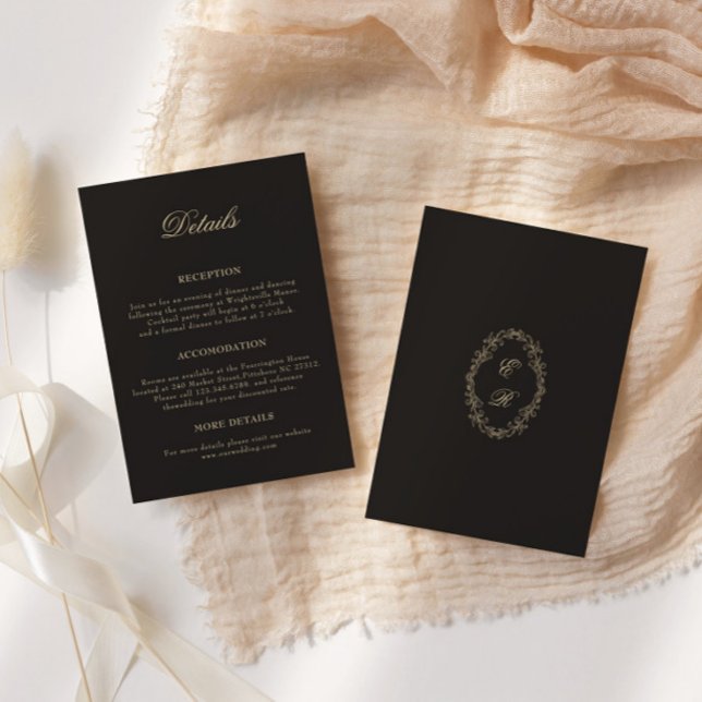 Romantic Baroque Ornate Frame Wedding Details Enclosure Card (Creator Uploaded)