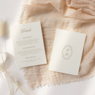Romantic Baroque Ornate Frame Wedding Details Enclosure Card