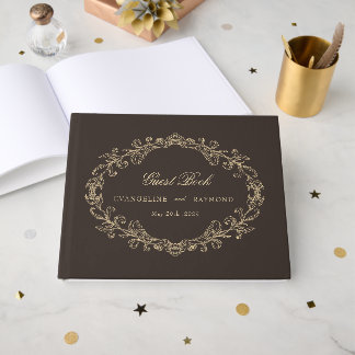 Romantic Baroque Ornate Frame Wedding Guest Book