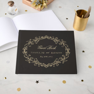 Romantic Baroque Ornate Frame Wedding Guest Book
