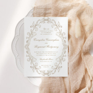 Romantic Baroque Ornate Frame Wedding Invitation