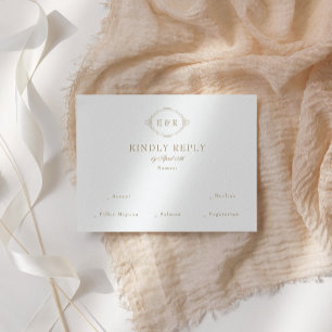 Romantic Baroque Ornate Frame Wedding RSVP Card