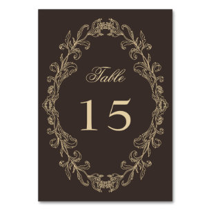 Romantic Baroque Ornate Frame Wedding Table Number