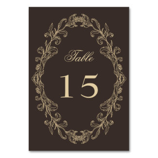 Romantic Baroque Ornate Frame Wedding Table Number