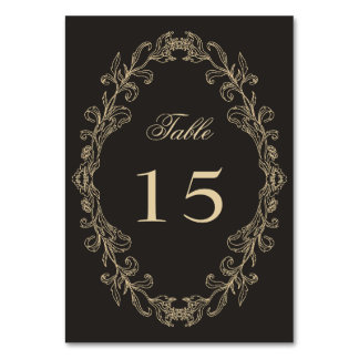 Romantic Baroque Ornate Frame Wedding Table Number