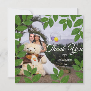 Romantic Bay Leaves Thank You Wedding